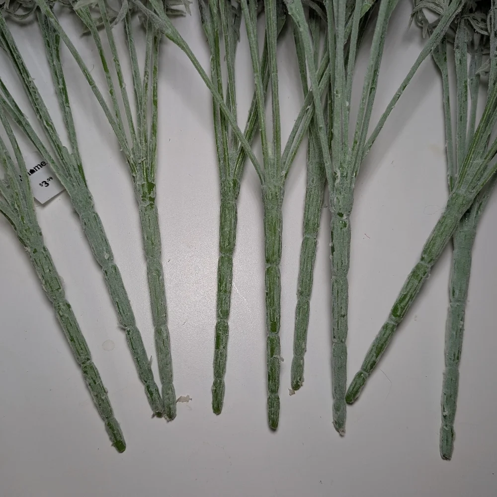 White Black Cornflower Bush Spray Faux Floral Design Artificial Flowers